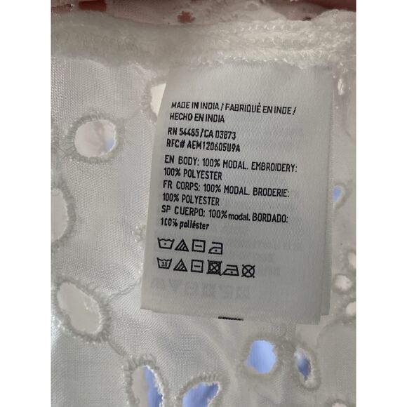 American Eagle Outfitters White Eyelet Cropped Top Women Small Boho Chic Cottage - Picture 7 of 7